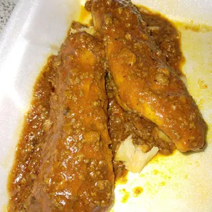 Tamales that a got tossed around on the road trip home..These were yummy