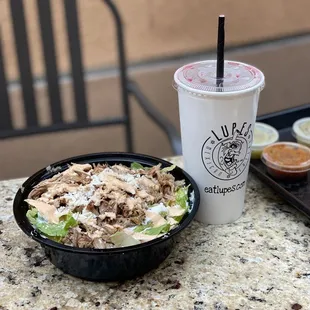 Carnitas Bowl with Drink