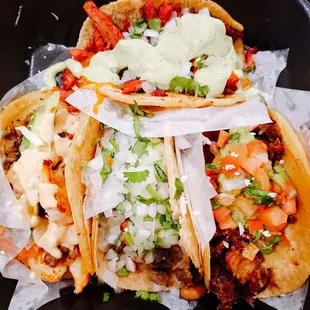 Surf &apos;N Turf, Al Pastor, Asada, Carnitas