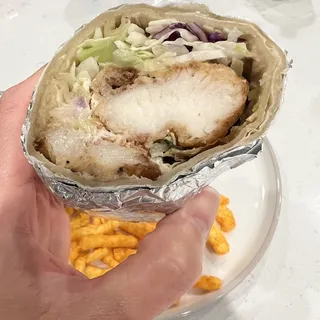 Beer Battered Fish Burrito