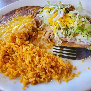 Outstanding bean tostado with rice and beans