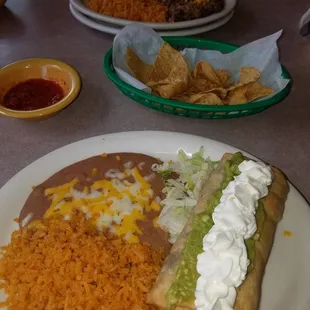 Shredded beef chimichanga