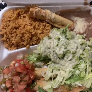 Taquito Dinner, loved it and the rice and beans were perfect!