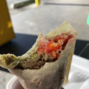 Hot Cheetos burrito