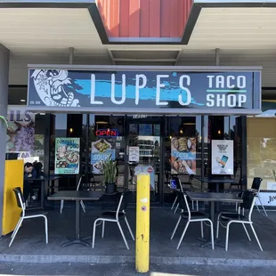 Front of restaurant.