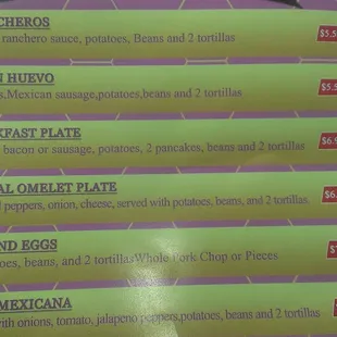 menu