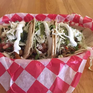 Solid tacos. Incredibly fresh and love that you have your choice of toppings.