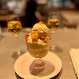 Amaro sundae with two glasses of the sauternes recommended by the bartender. Really excellent!