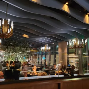 View of the dining room from the chef's table