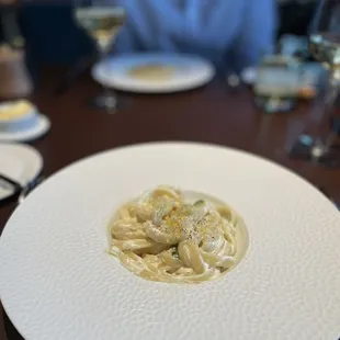 Fettuccine appetizer portion. Delicious.