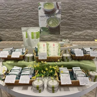 a variety of products displayed on a table