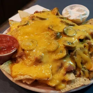 a plate of nachos