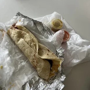 Unwrapped burrito