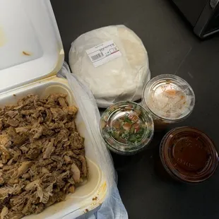 2lbs of chicken 13 tortillas  pico salsa