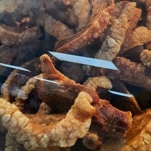 Chiccharons, $11.95/lbs. Case full of them.