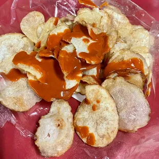 Some VOLCANO  sauce on the chips
