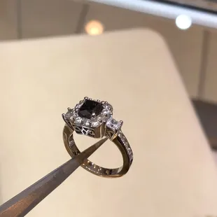 Custom black diamond ring