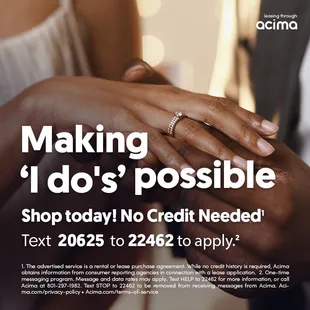 Lupita's jewelers now offering Acima. No credit needed. Instant approvals!