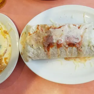 California Burrito and a chili relleno