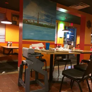 one of the 5 tables that looked like this for the entire time we were there