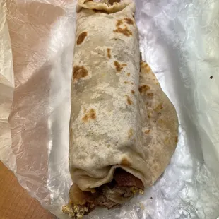 Hippo breakfast taco with beef fajita