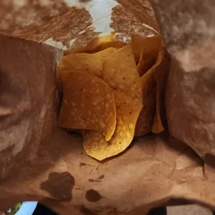 a tortilla and chips