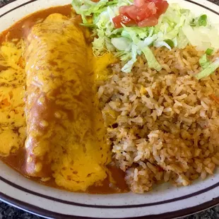 Enchilada with rice