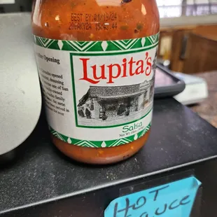 a jar of salsa