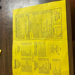 the menu