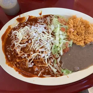 Red Chile Enchiladas, deeelish!