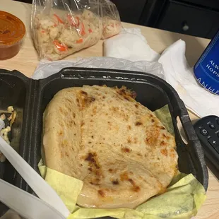 a pan of food on a table