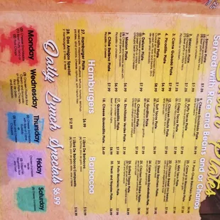 the menu