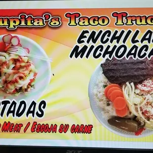 Tastadas y enchiladas