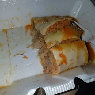 the inside of a styrofoam container