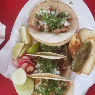 Tacos one of each of the meat they offered.
