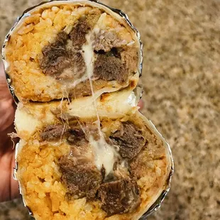 inside the Kids Burrito - so cheesy!!