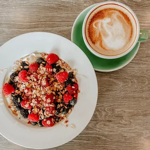 Granola Parfait with a In House Latte