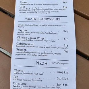 menu