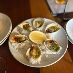 Wood fired oysters