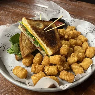 Grilled cheese and tots