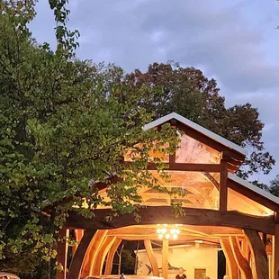 Outdoor dining space (much nicer than inside, where it tends to be noisy).  Now, they just need heaters.