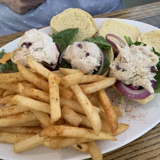 Cranberry Almond Chicken Salad Sliders