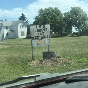 a sign in a field
