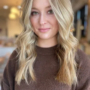 Dimensional blonde with money piece!