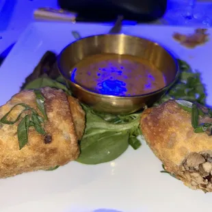 Jerk chicken egg rolls-delicious!