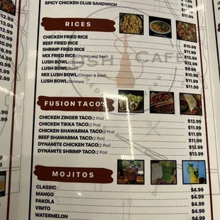 the menu