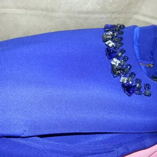 Blue jeweled pocket dress