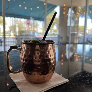 Wine based Moscow Mule. 
Made with Han Premium Soju vodka, also available soju tequila.