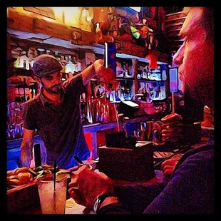 Bartender does his thing