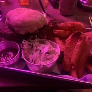 a tray of food on a table